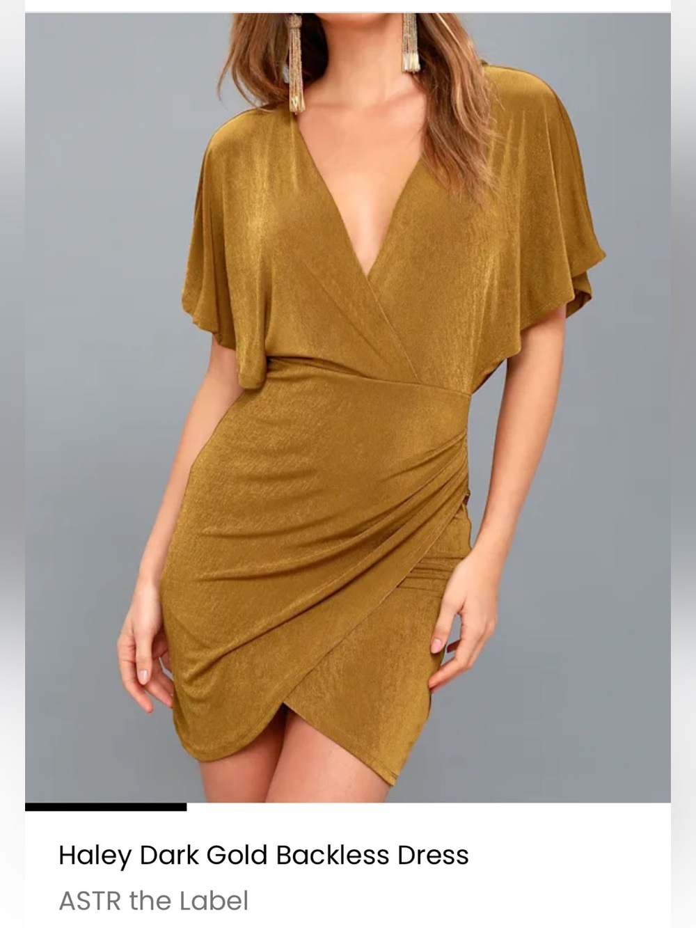 ASTR the Label - Haley Dark Gold Dress - Size S